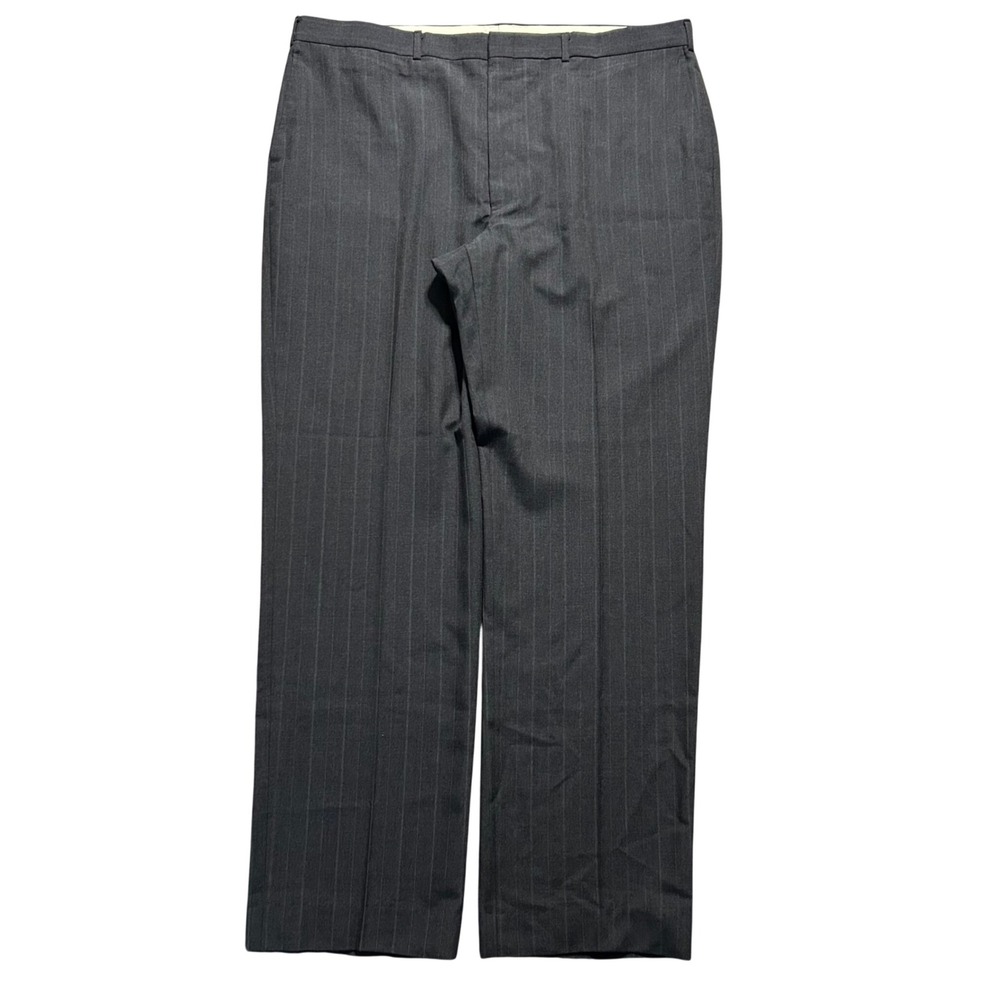 Unbranded Wide Leg Dress Pants 42L (Fits 43x34) Pinstripe USA Made Wool Blend